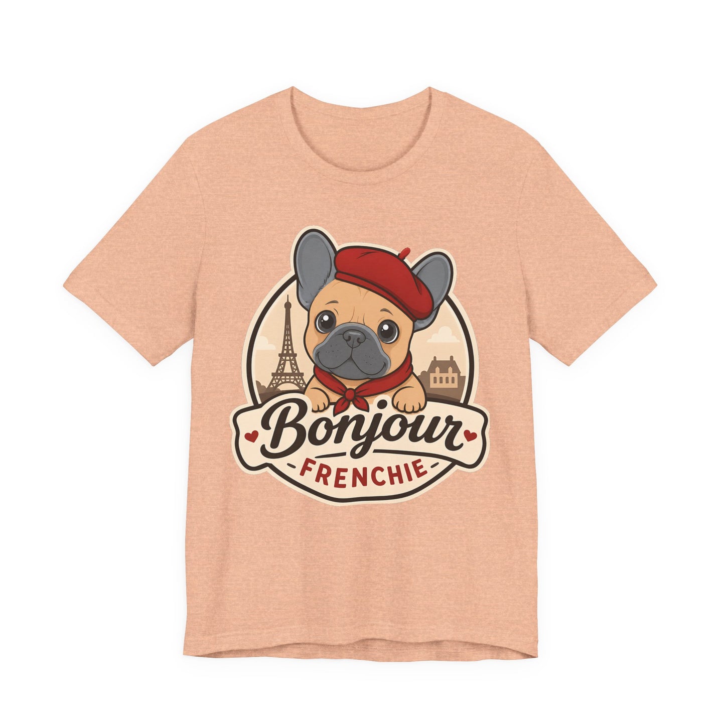 French Bulldog Shirt (Blue Fawn), Pup in a Paris Beret, Mom Dad Gift, Bonjour Frenchie